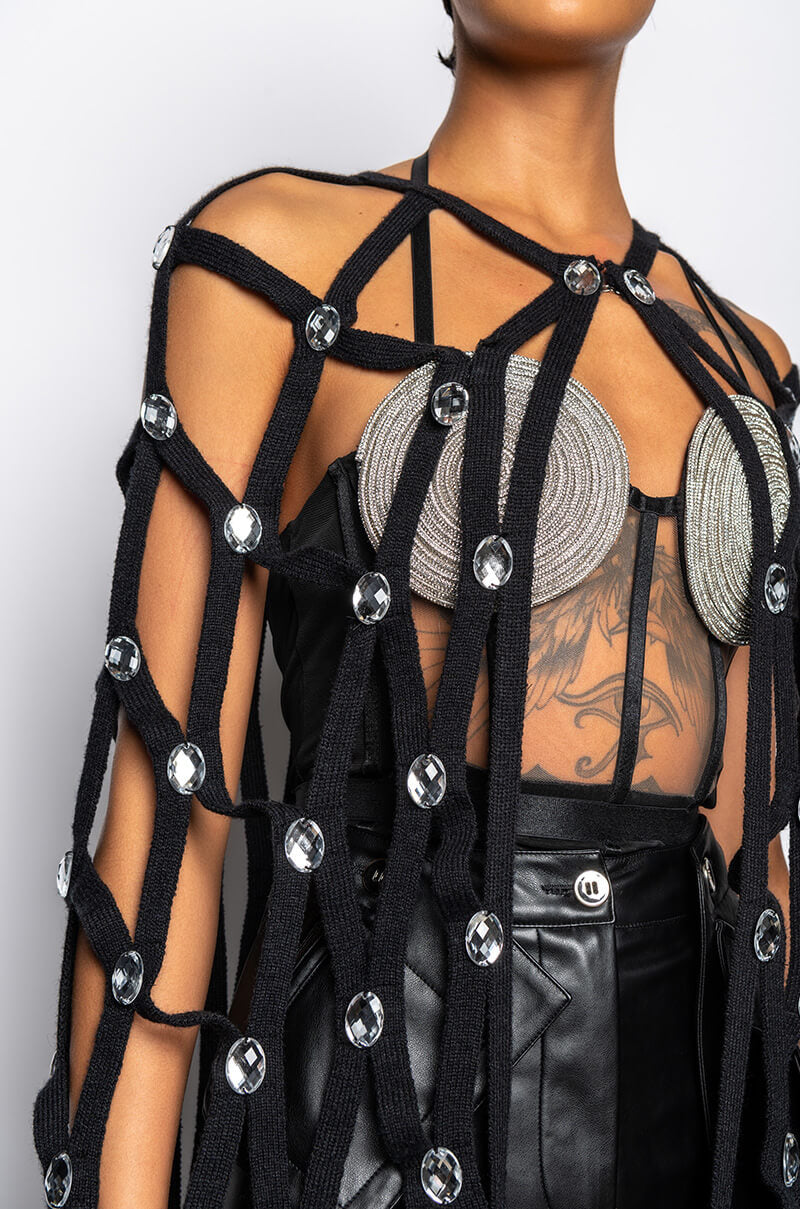 ZELINA FRINGE EMBELLISHED LONG CARDIGAN – AKIRA