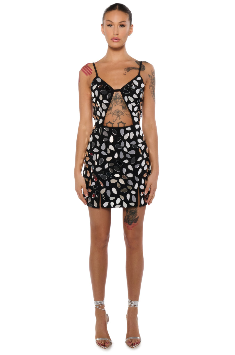 Extra View Mirror Mirror On The Wall Cut Out Mini Dress