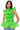 Front View Miss Fashionista Sleeveless Ruffle Peplum Blouse In Green