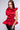 Back View Miss Fashionista Sleeveless Ruffle Peplum Blouse In Red