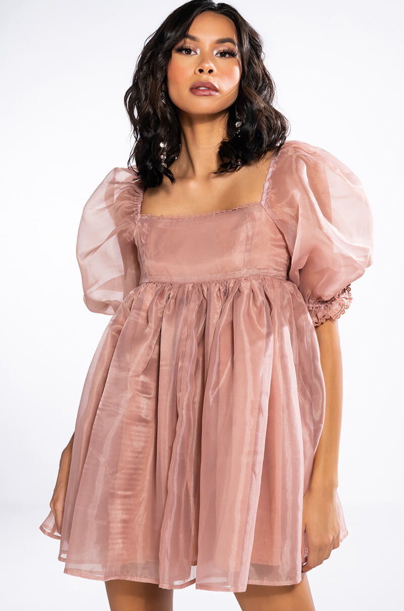 MISS HONEY SHORT SLEEVE BABYDOLL MINI DRESS view 0