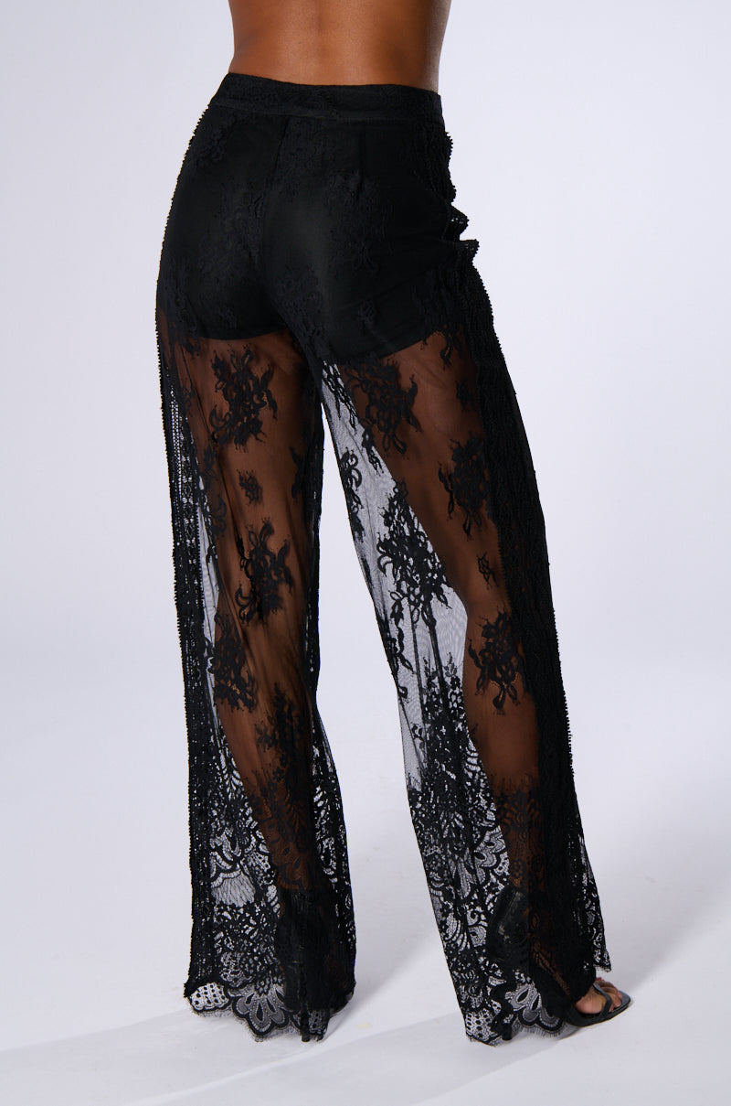 Back View Miss Me Yet Lace Trouser
