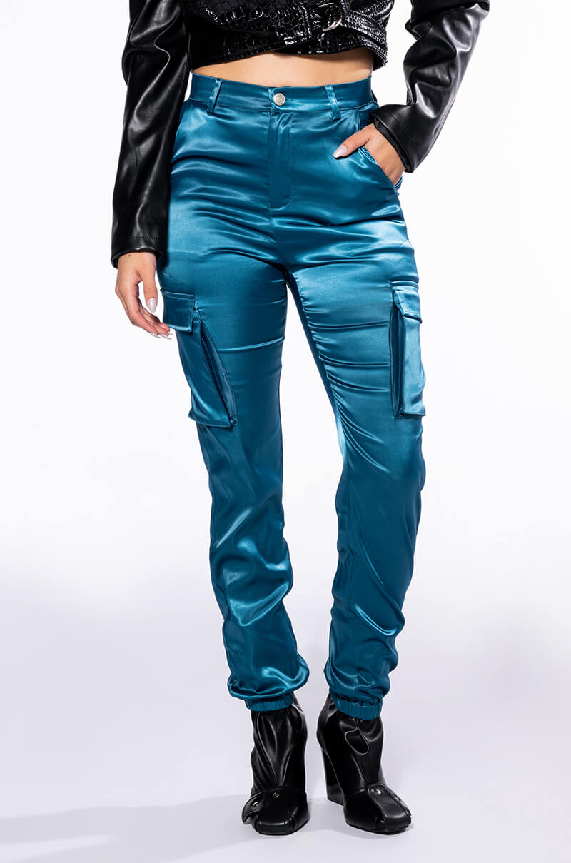 MISSION IMPOSSIBLE SATIN CARGO JOGGER PANTS view 0