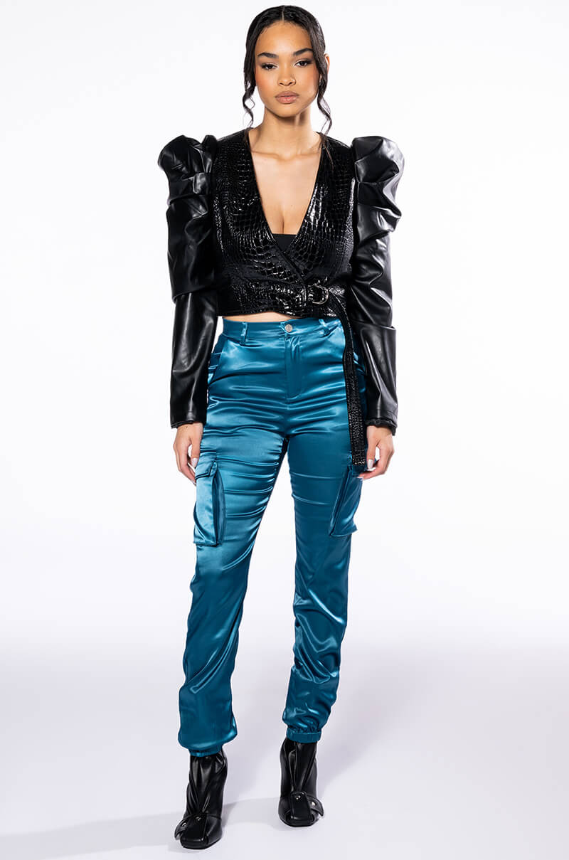 Extra View Mission Impossible Satin Cargo Jogger Pants