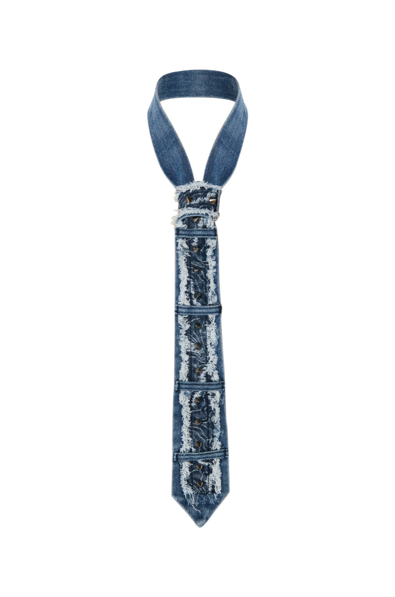 Side View Mixed Media Denim Tie