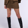 Front View Mocha Luv Micro Mini Skirt