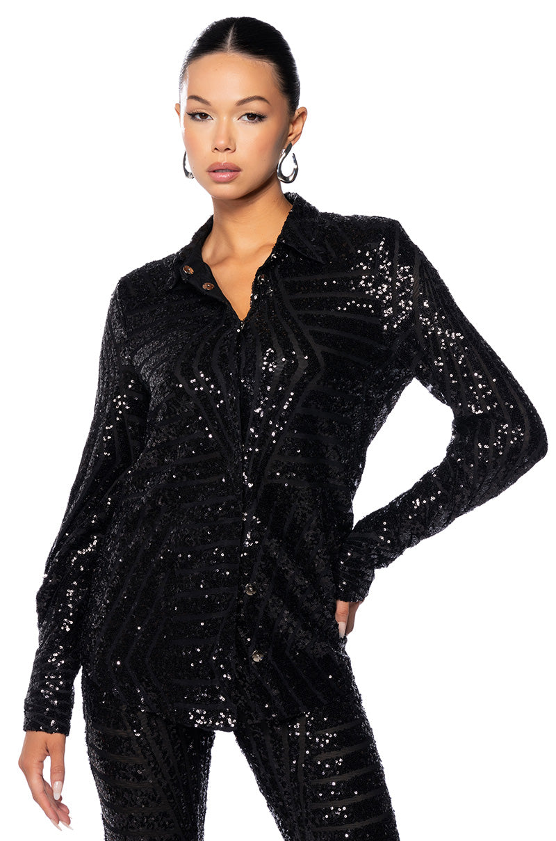 Front View Mod Sequin Shirt