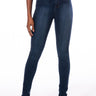 Front View Model Off Duty High Rise Stretchy Skinny Jeans