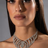 Front View Modern Royalty Rhinestone Necklace