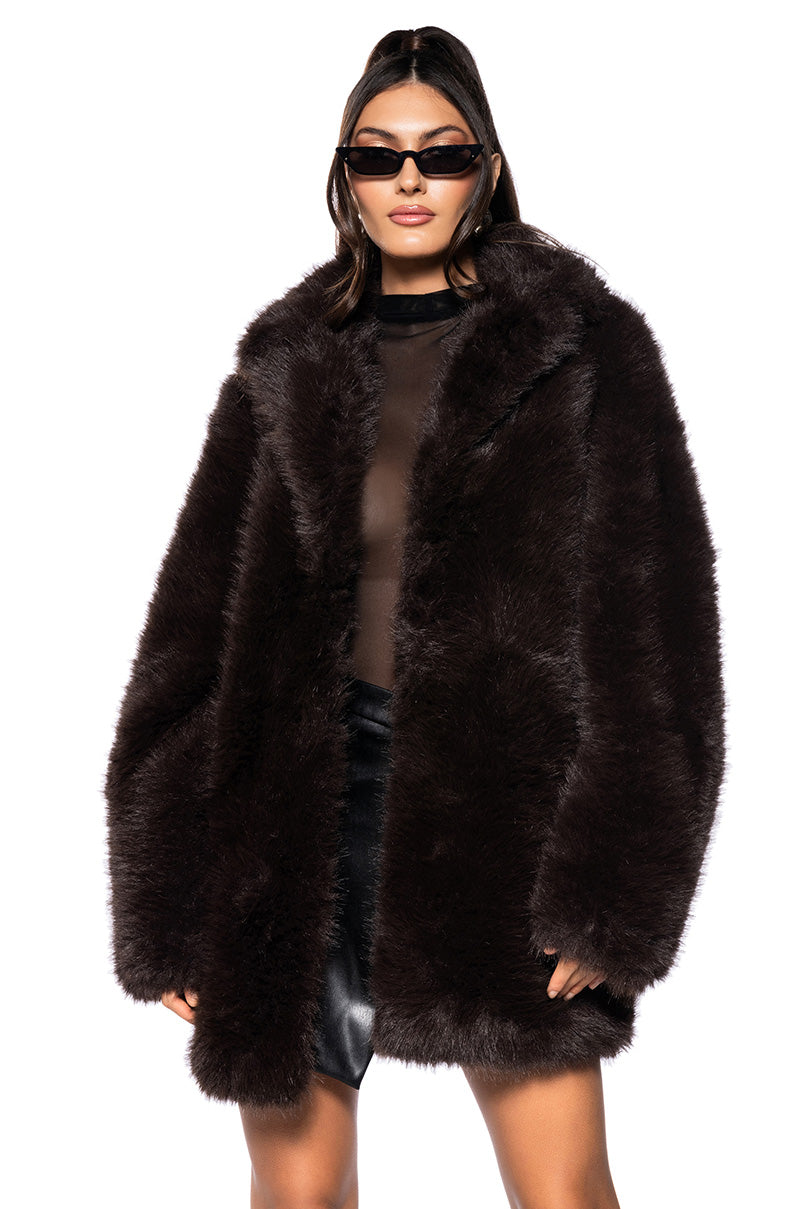 MOLLY SHORT FAUX FUR EVENING COAT view 0