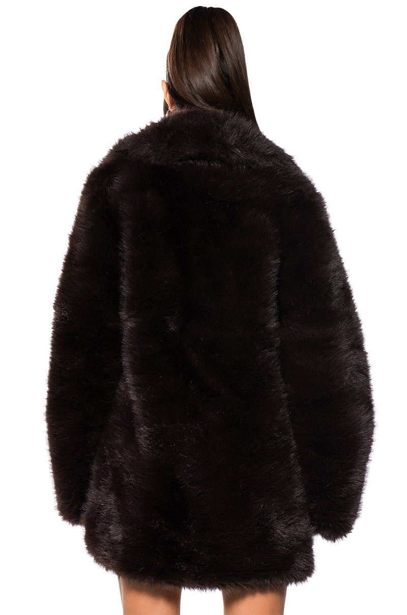Extra View Molly Faux Fur Evening Coat
