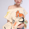 Front View Mondrian Off The Shoulder Oversized Sweatshirt