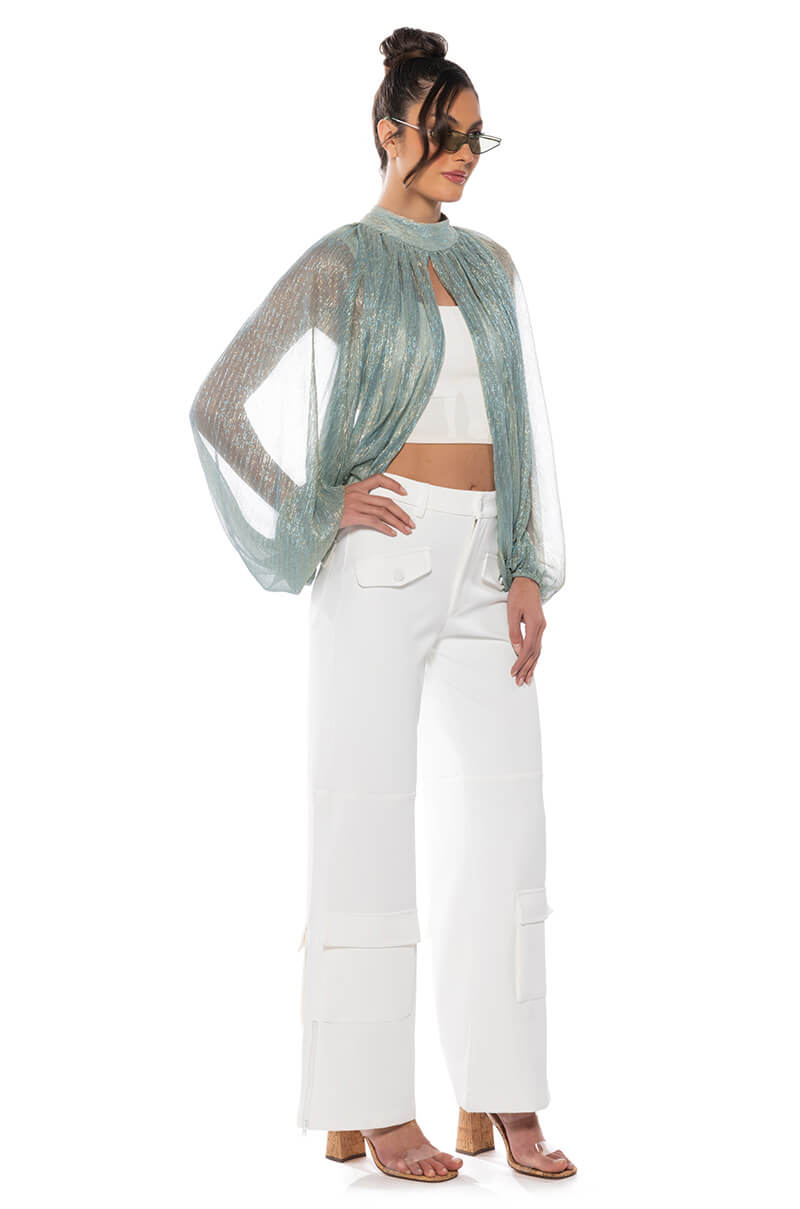 Back View Monica Sheer Overlay Blouse 2