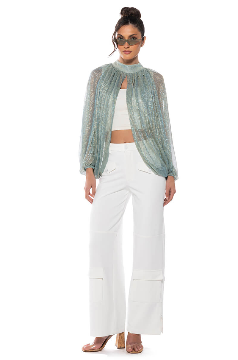 Detail View Monica Sheer Overlay Blouse 3