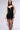 Front View Monica Sleeveless Black Ruched Mini Dress