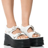 Front View Monster Jam Flatform Sandal In White