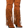 Front View Montana Thigh High Suede Fringe Western Boot In Camel