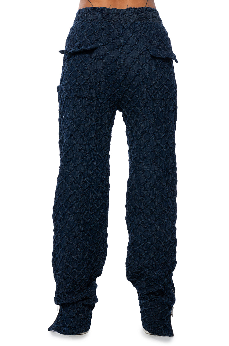 Extra View Monte Cozy Knit Pocket Detail Jogger In Blue