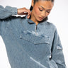 Front View Monte Cozy Pocket Detail Half Zip Sweatshirt