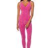 Front View Monte Mineral Wash Jumpsuit In Pink