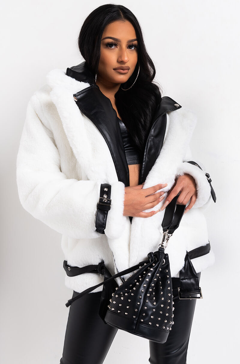 MONTEGO FAUX FUR BIKER JACKET view 0