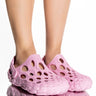 Front View Moon Walk Flat Slip On In Pink