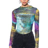 Front View Moonlight Haze Mock Neck Long Sleeve Mesh Bodysuit