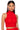 Front View Mora Mock Neck Mesh Top In Red