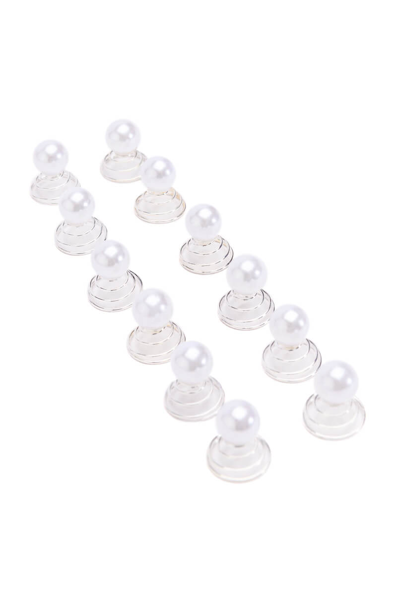 Side View More Is More Pearl Spiral Hair Gems