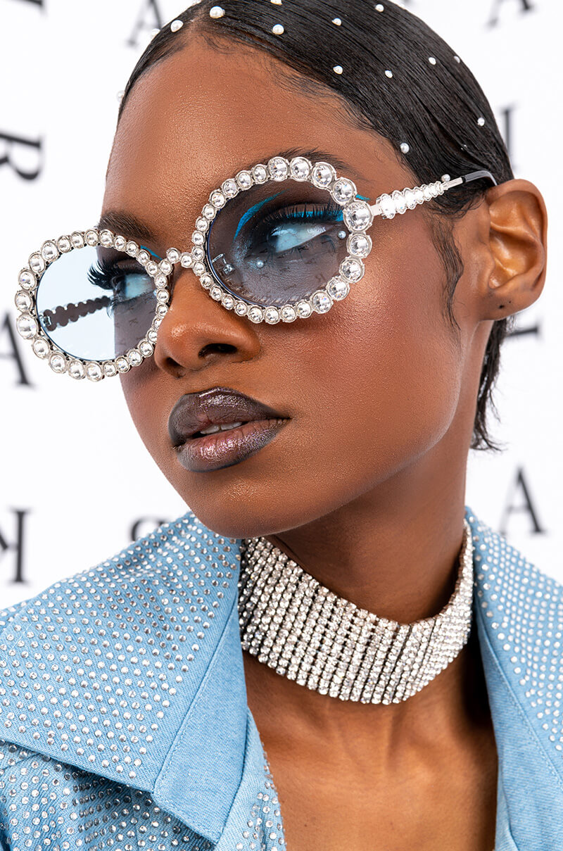 Front View More Is More Rhinestone Sunnies
