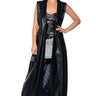 Front View Morpheus Faux Leather Longline Vest