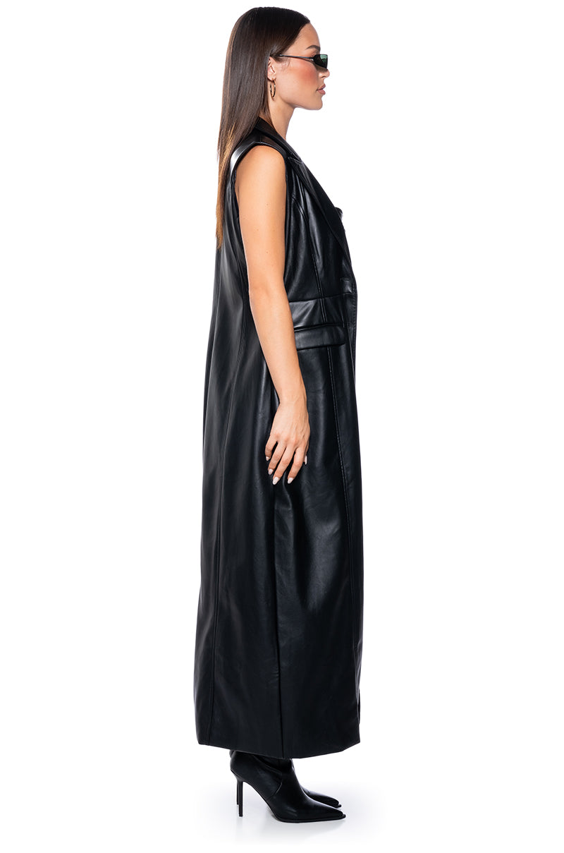 SLEEK PU LONG LINE VEST AKIRA SLEEK PU LONG LINE VEST AKIRA