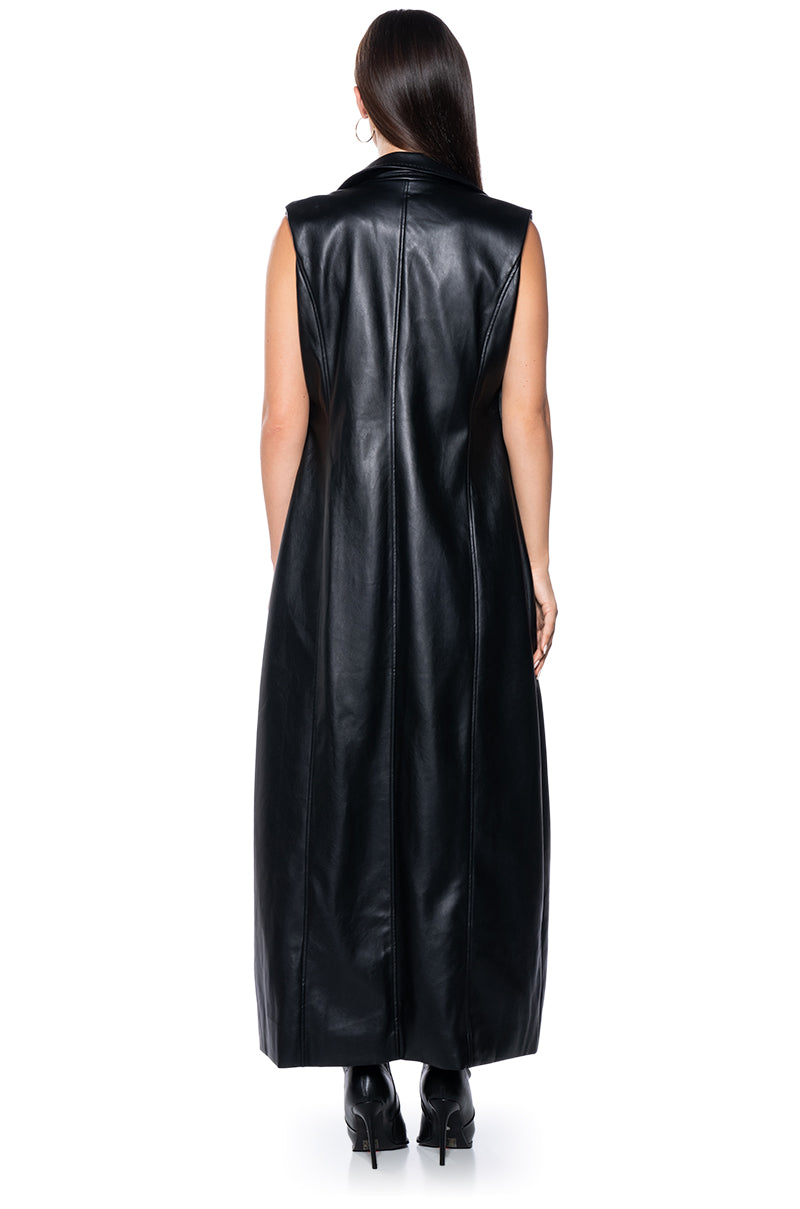 Full View Morpheus Faux Leather Longline Vest 4