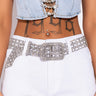 Front View Moth To A Flame Rhinestone Belt