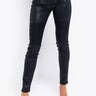 Front View Moto Pu Pants in Black