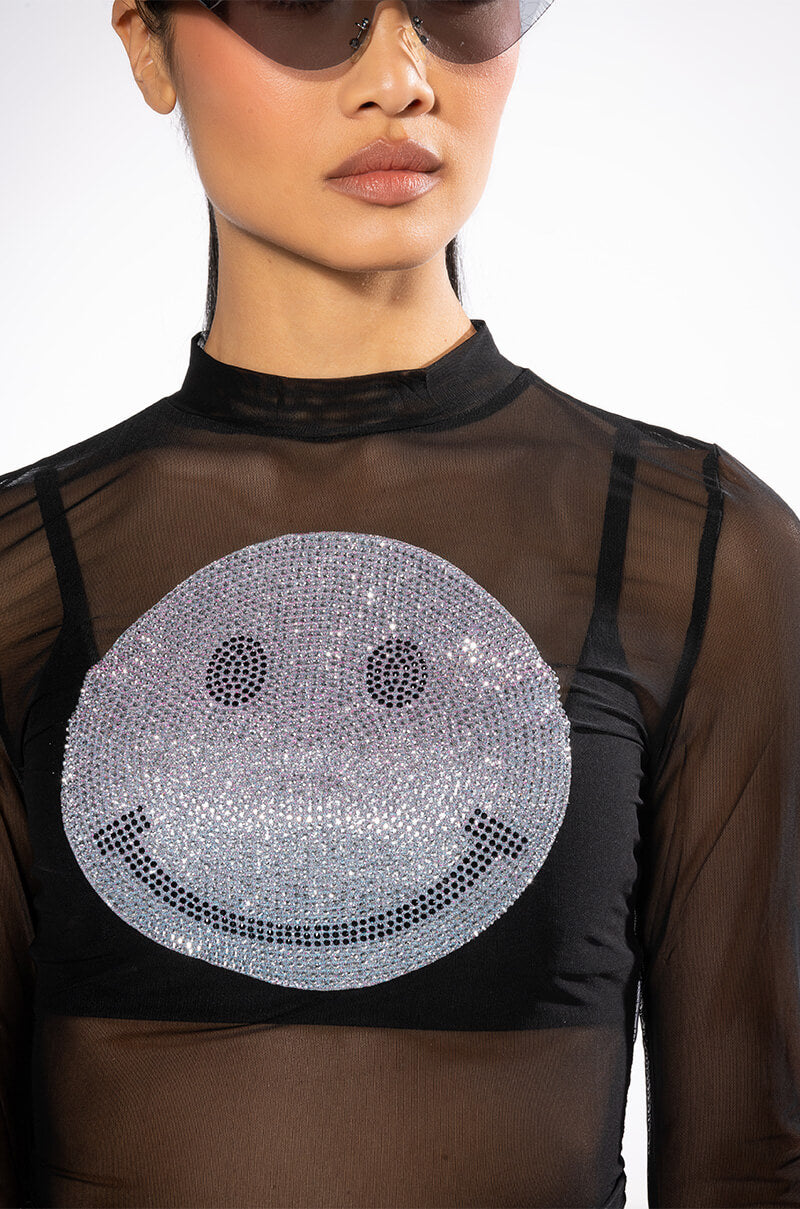 Extra View Move All Night Patch Detail Mesh Top