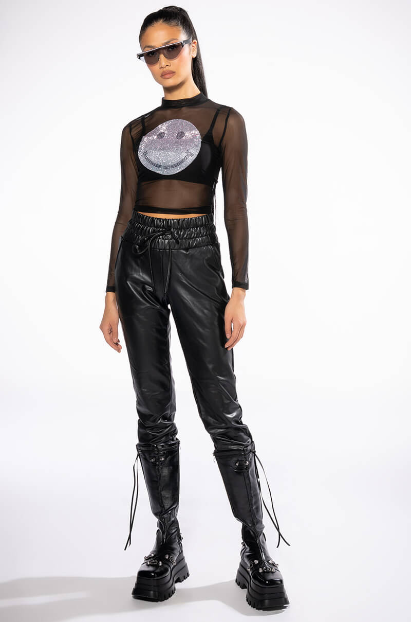 Extra View Move All Night Patch Detail Mesh Top