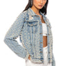 Front View Move In Silence Pearl Denim Jacket