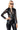 Front View Move Through Faux Leather Mesh Cutout Bodysuit