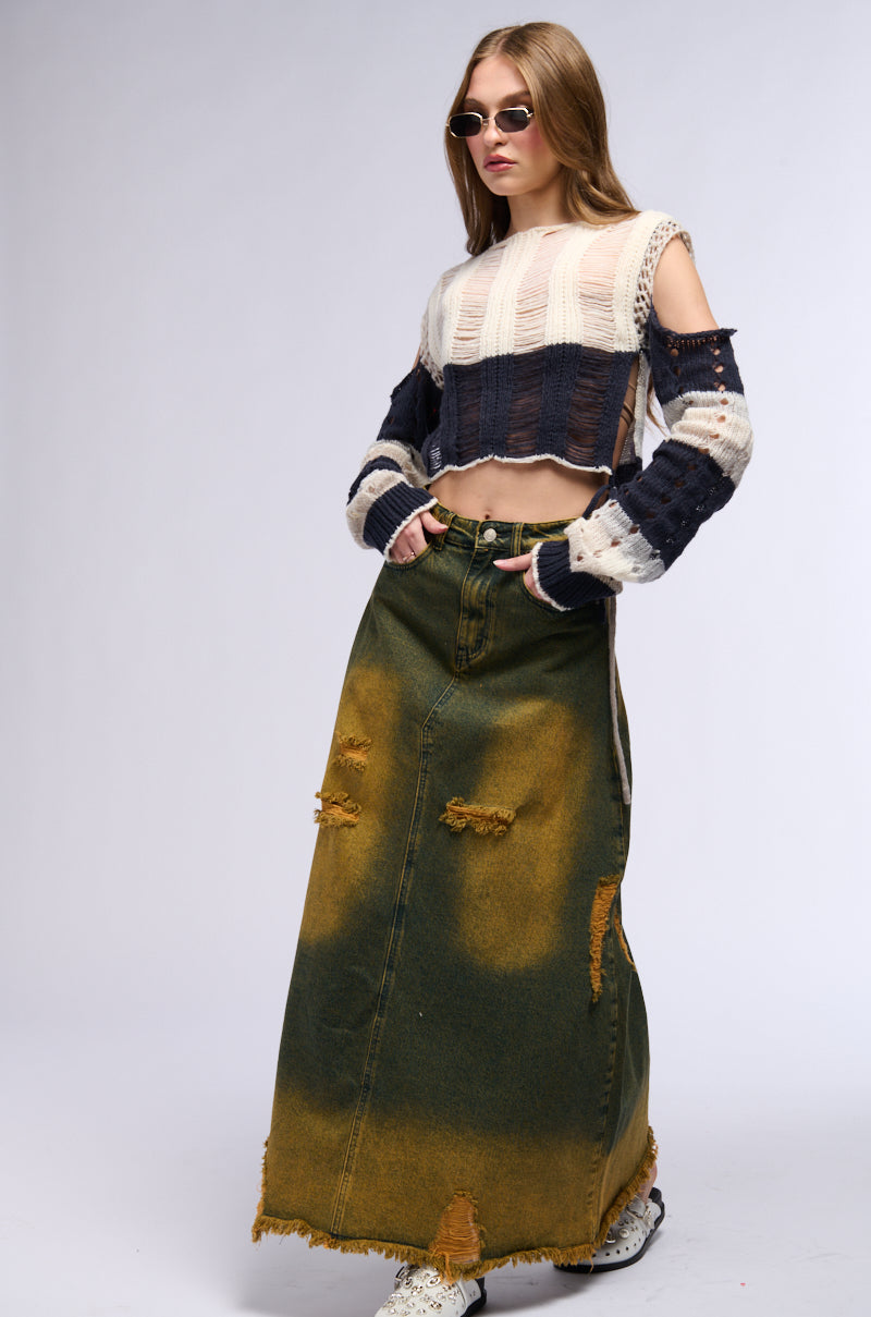 Extra View Movin Different Denim Maxi Skirt 10