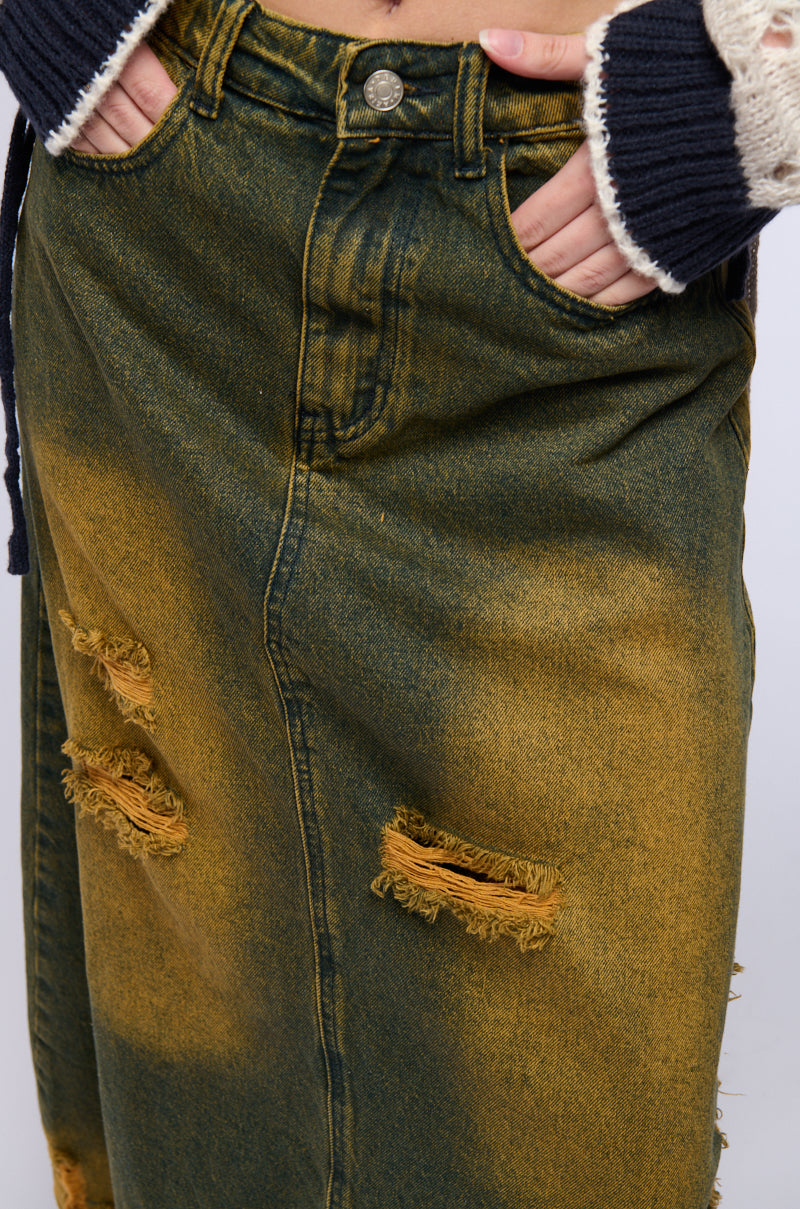 Extra View Movin Different Denim Maxi Skirt 11