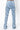 Back View Multiple Faces High Waist Straight Jeans in Medium Blue Denim