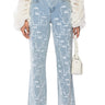 Front View Multiple Faces High Waisted Straight Jeans