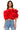 Front View Must Be Dreaming Ruffle Crop Blouse In Red