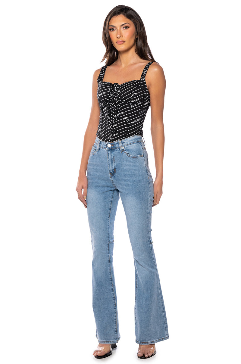 Back View My Business High Rise Flare Jeans