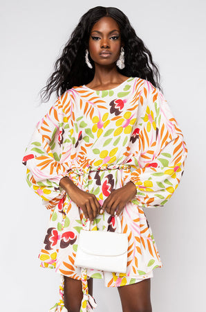 MY EVERYDAY FLORAL RELAX FIT MINI DRESS – AKIRA