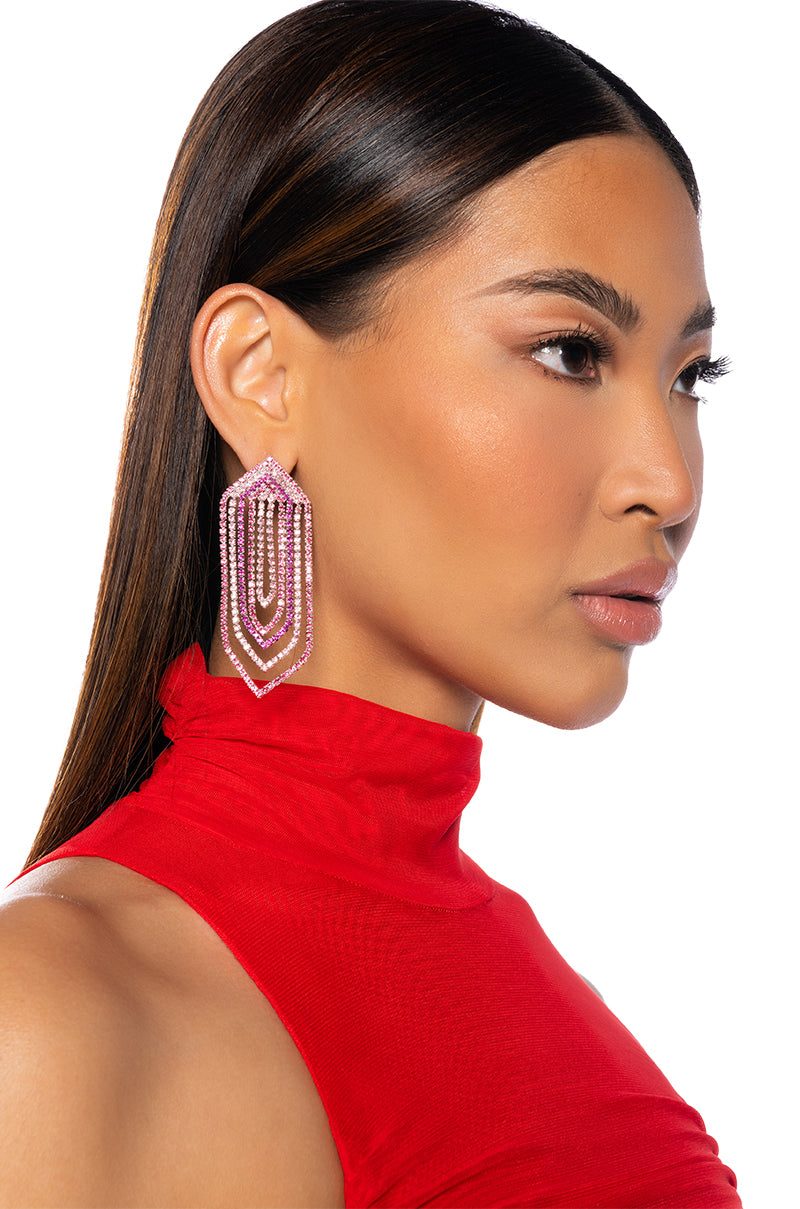 Front View My Favorite Statement Earring In Pink