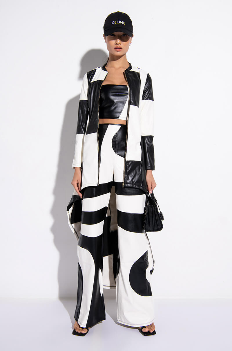 Front View My Sugar Boo Hi Lo Checkered Trench