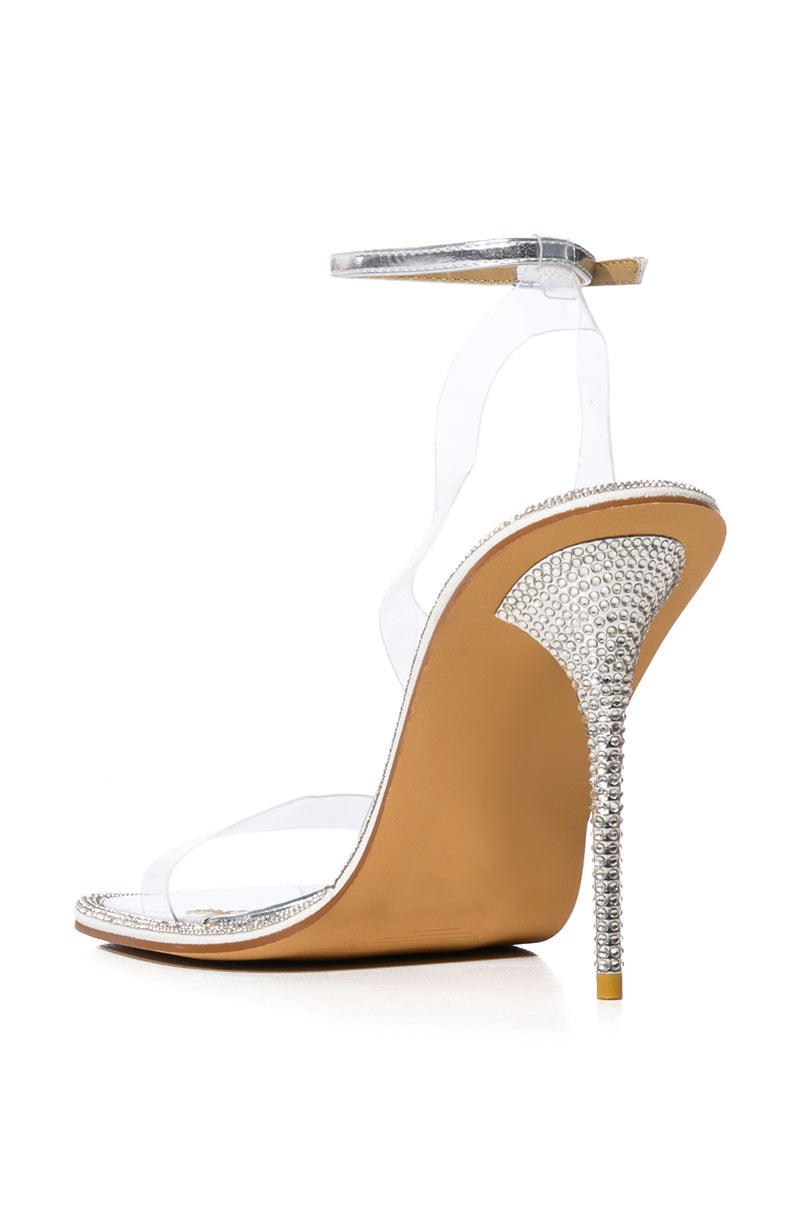 Detail View My Type Embellished Pvc Stiletto Sandal In Silver