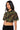 Front View My Way Asymmetrical Button Down Camo Crop Top